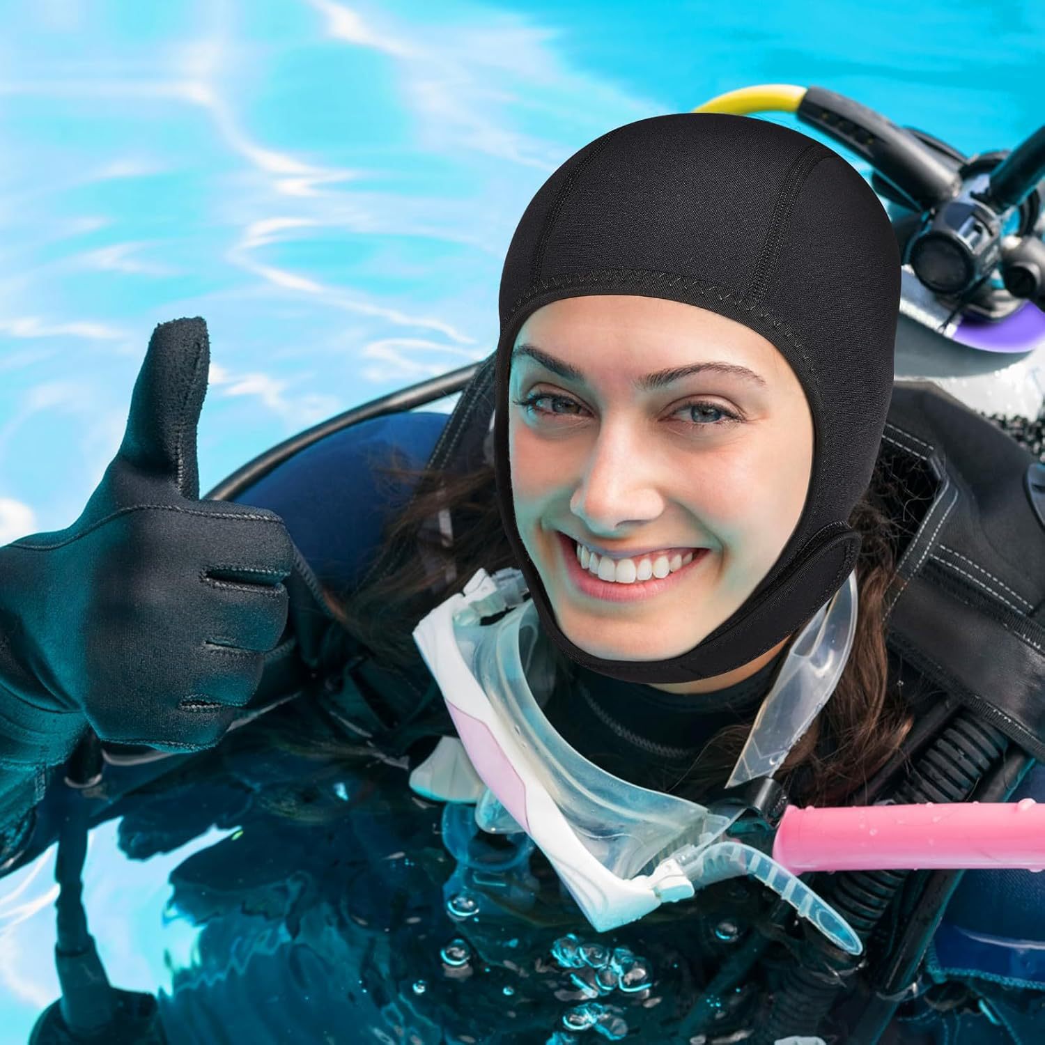 Scuba Dive Hood Swimming Cap 3 - Wetsuit 3Mm Neoprene 评论和价格