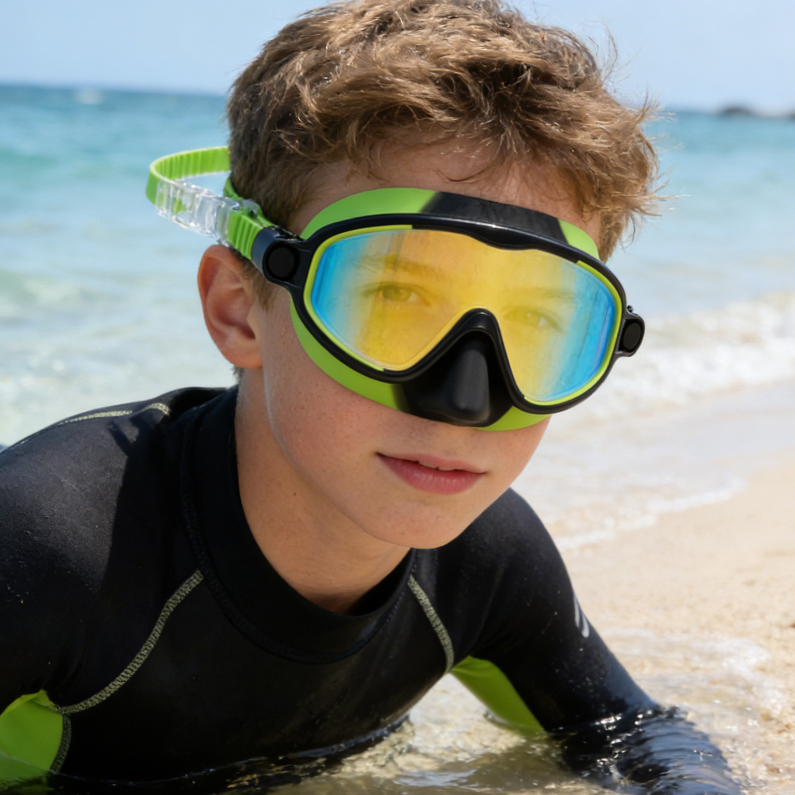 Kids Swim Goggles with Nose Co - Snorkel Dry Top 评论和价格