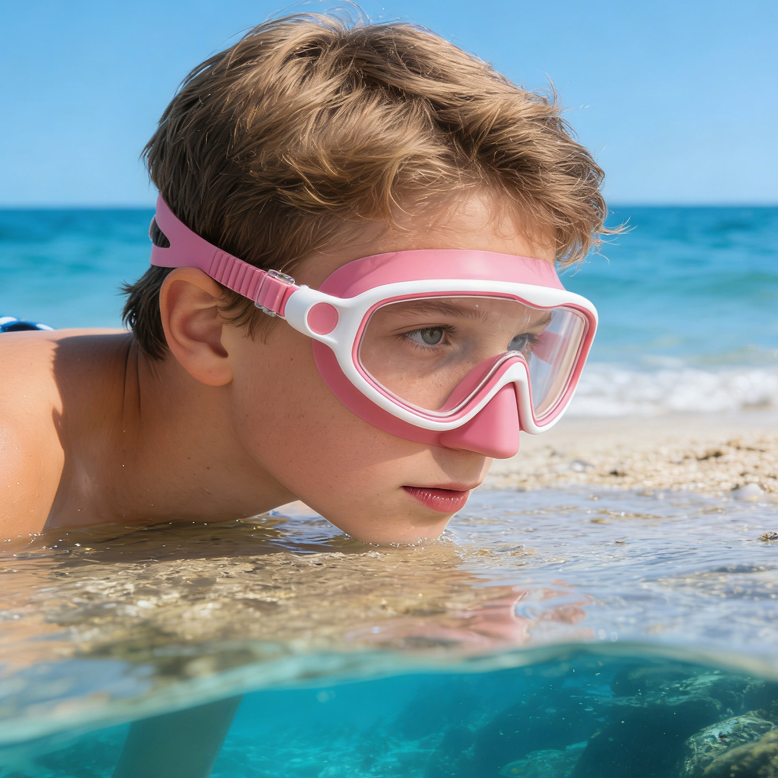 Kids Swim Goggles with Nose Co - Snorkel Dry Top 评论和价格