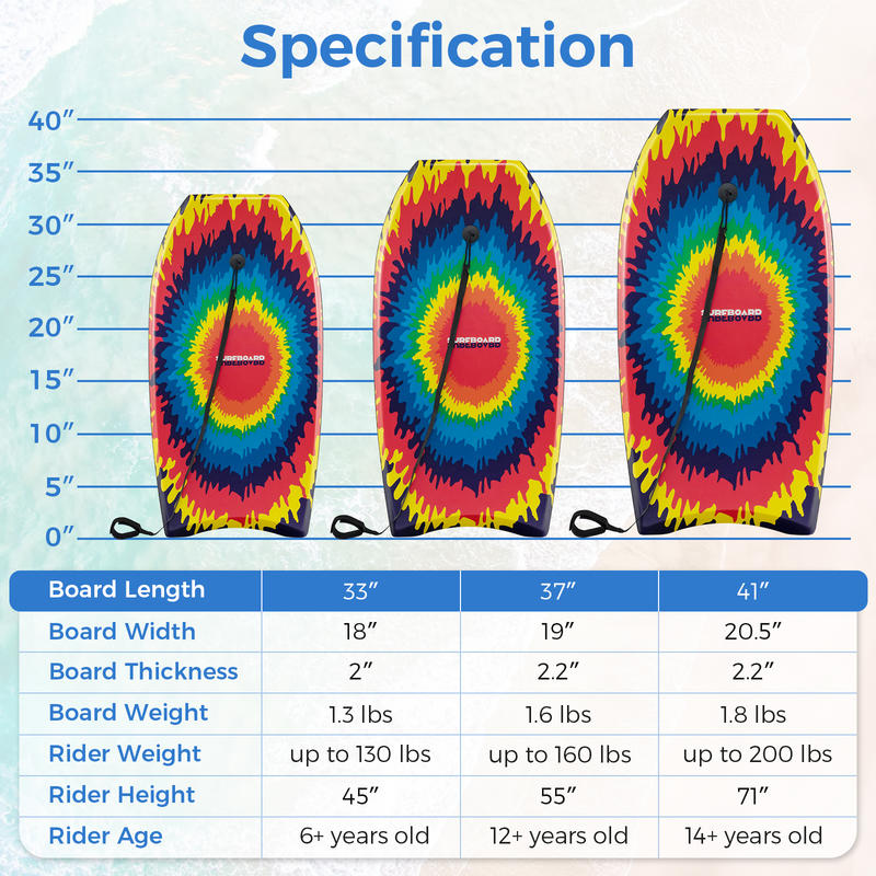 33/37/41 Inches Lightweight Bo - Bodyboard Boogie Board 评论和价格