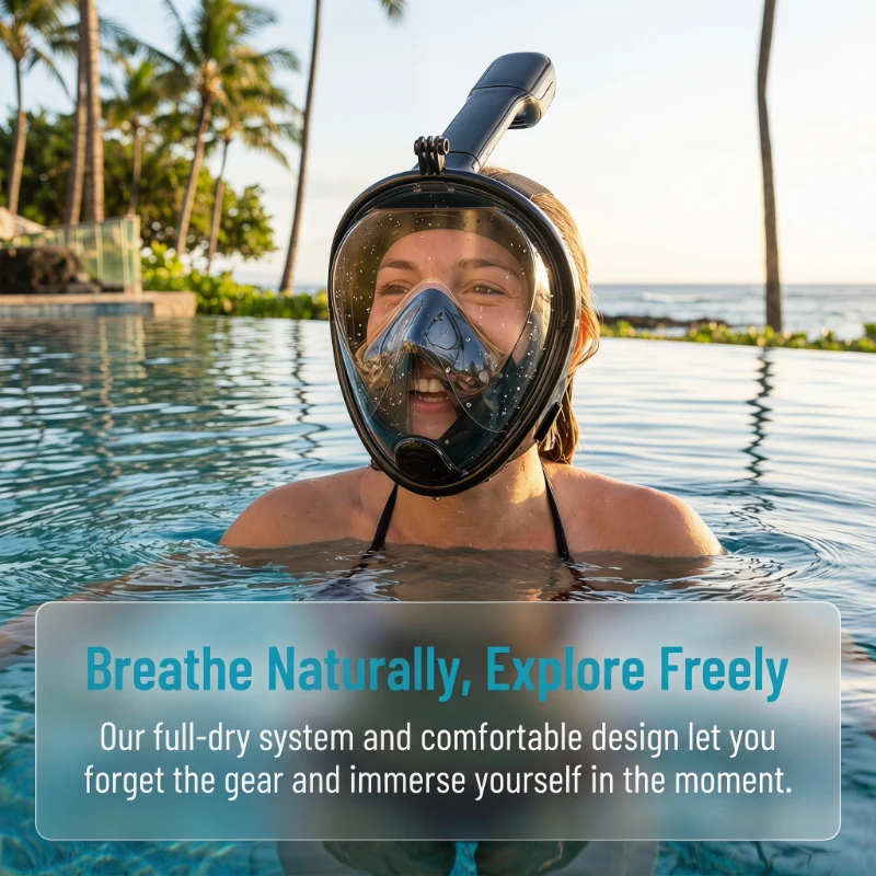 Anti Fog Full Face Snorkeling  - Snorkel Dry Top 评论和价格